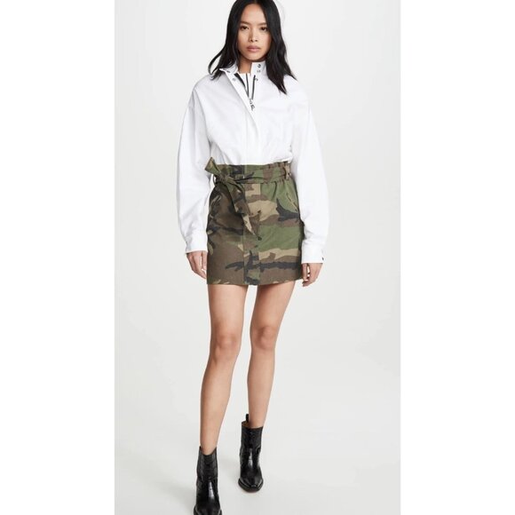 RTA NICCOLA COMBO DRESS WHITE/ CAMO SIZE M - Picture 1 of 14